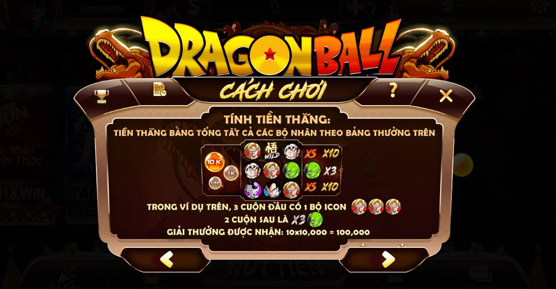 Cách chơi Dragon Ball tại Sun win
